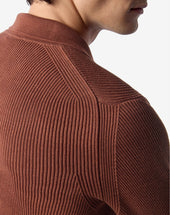 Cardigan Tabacco A Costa Inglese In Cotone Organico
