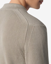 Cardigan Sabbia A Costa Inglese In Cotone Organico