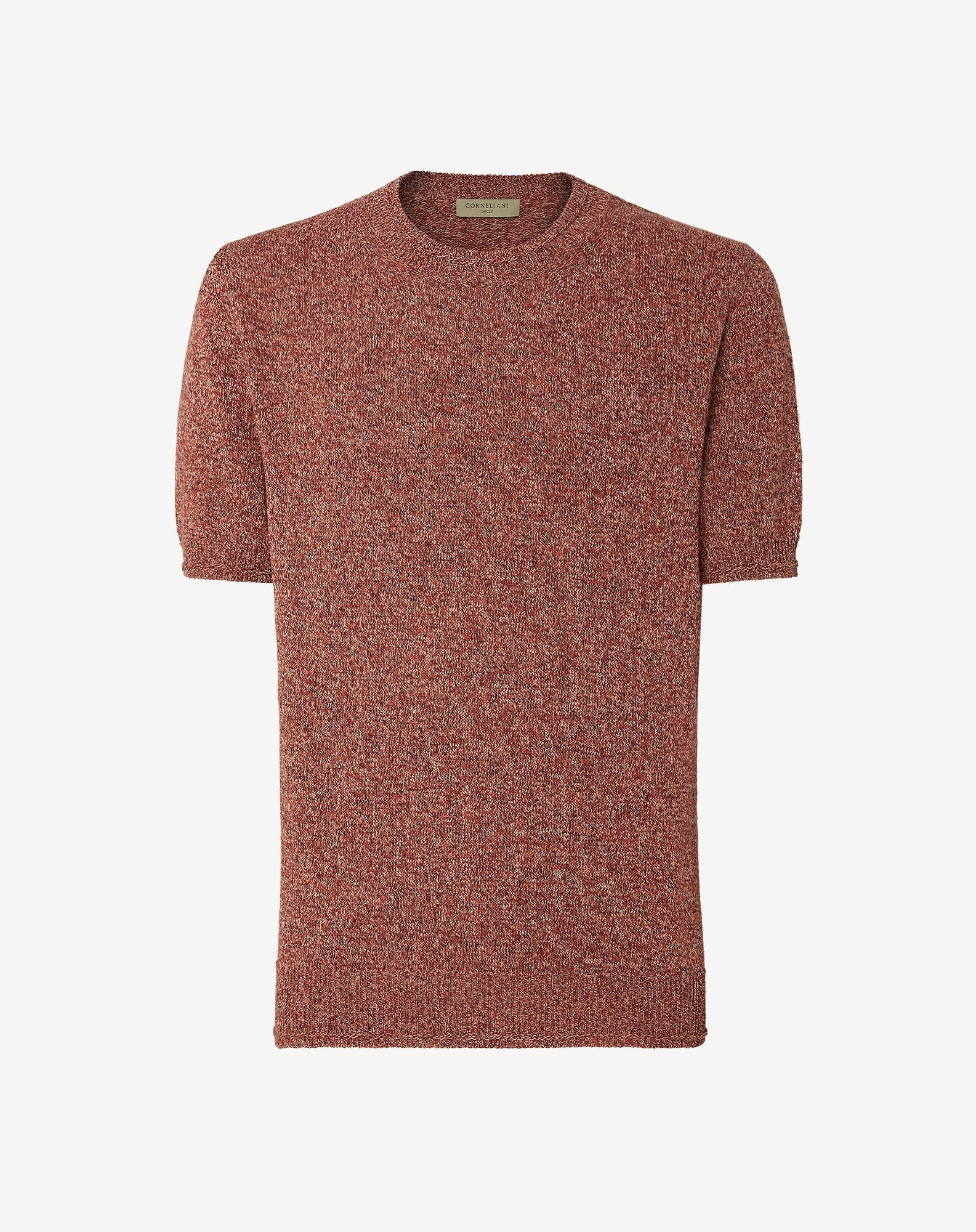 Sweater girocollo toni arancio in cotone biologico