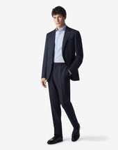 Suit Navy In Twill Di Lana E Lino