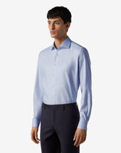 Shirt Azzurra In Cotone Operato