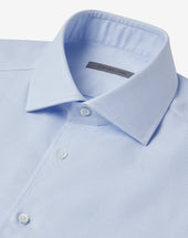 Shirt Azzurra In Cotone Operato