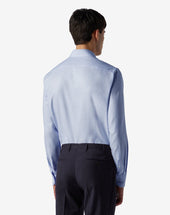 Shirt Azzurra In Cotone Operato