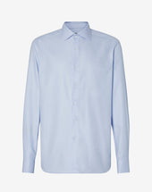 Shirt Azzurra In Cotone Operato
