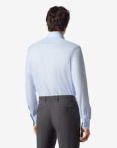 Shirt Azzurra In Puro Cotone
