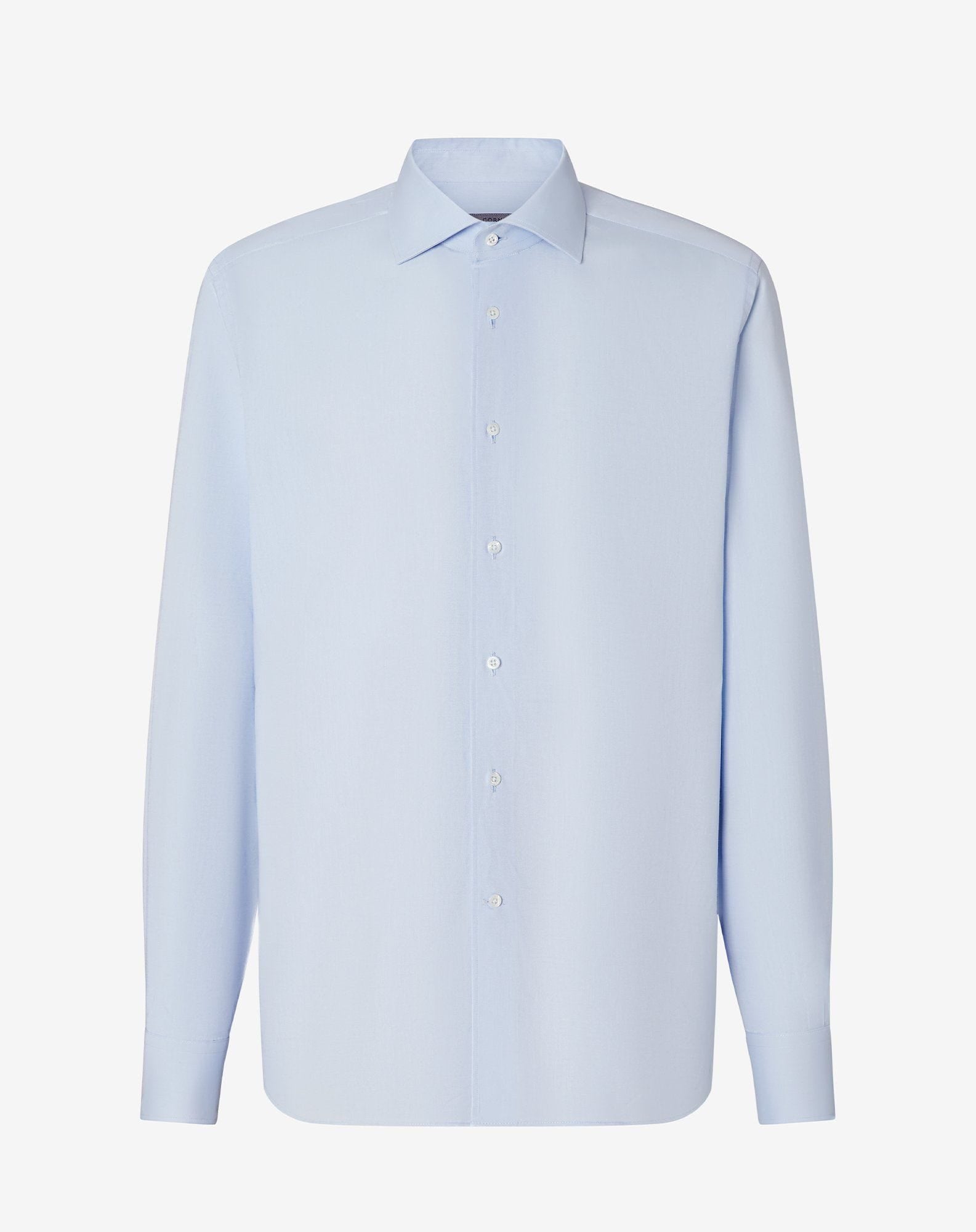Shirt Azzurra In Puro Cotone