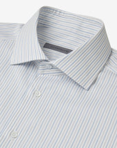 Shirt Bianca A Righe Azzurre In Cotone