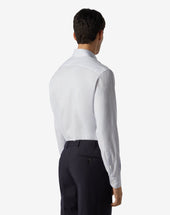 Shirt Bianca A Righe Azzurre In Cotone