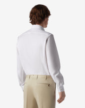 Shirt Bianca In Cotone Operato Antipiega