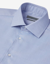 Shirt Azzurra In Oxford Di Cotone Antipiega