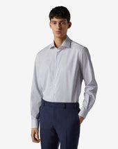 Shirt Bianca A Righe In Cotone Antipiega