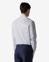 Shirt Bianca A Righe In Cotone Antipiega