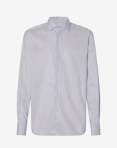 Shirt Bianca A Righe In Cotone Antipiega