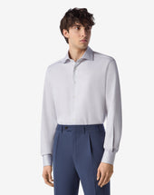 Shirt Grigia In Cotone Operato