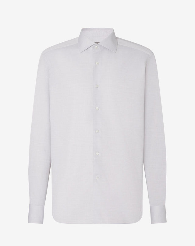 Shirt Grigia In Cotone Operato