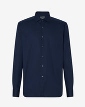 Shirt In Twill Di Cotone Antipiega