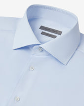 Shirt Azzurra In Twill Di Cotone Antipiega