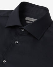 Shirt Nera In Twill Di Cotone Antipiega