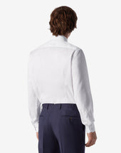 Shirt Bianca In Twill Di Cotone Antipiega