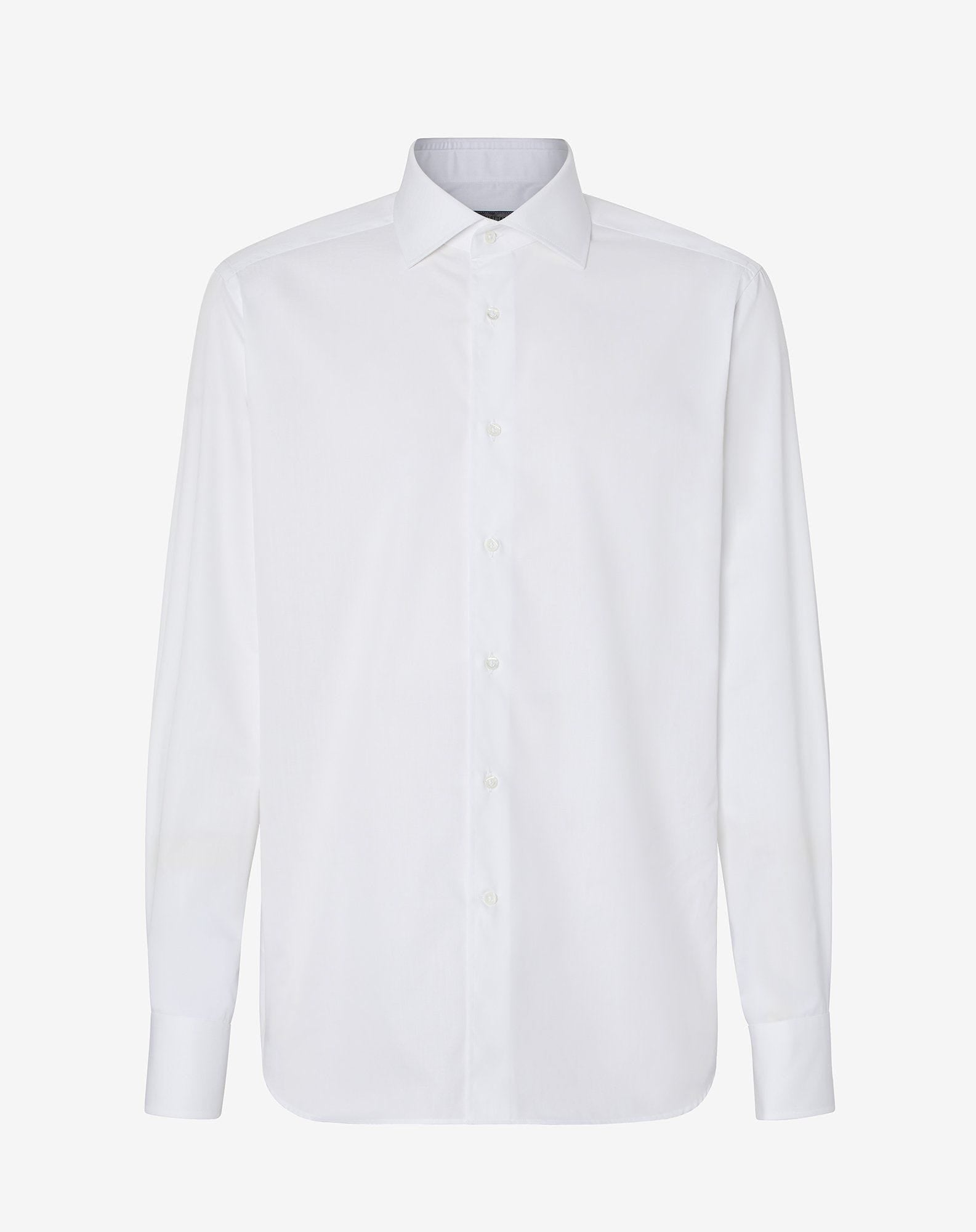 Shirt Bianca In Twill Di Cotone Antipiega