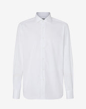 Shirt Bianca In Twill Di Cotone Antipiega