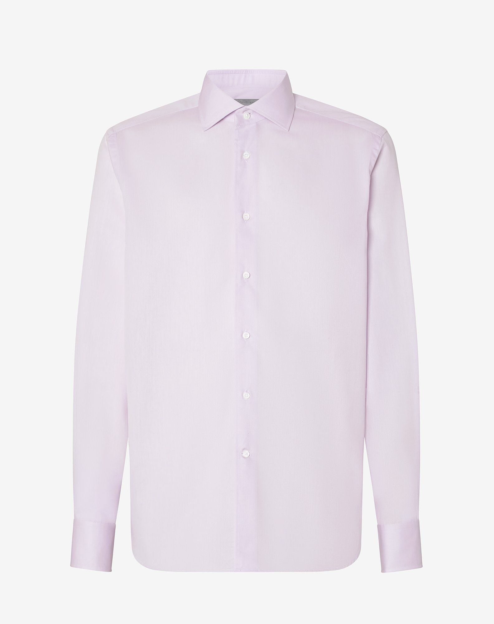 Shirt rosa in twill di cotone antipiega