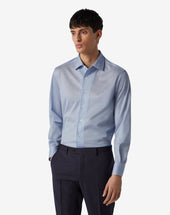 Shirt Azzurra In Cotone Oxford Jersey