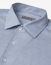 Shirt Azzurra In Cotone Oxford Jersey