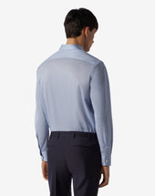 Shirt Azzurra In Cotone Oxford Jersey