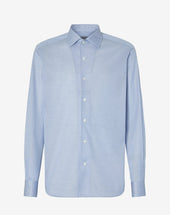Shirt Azzurra In Cotone Oxford Jersey