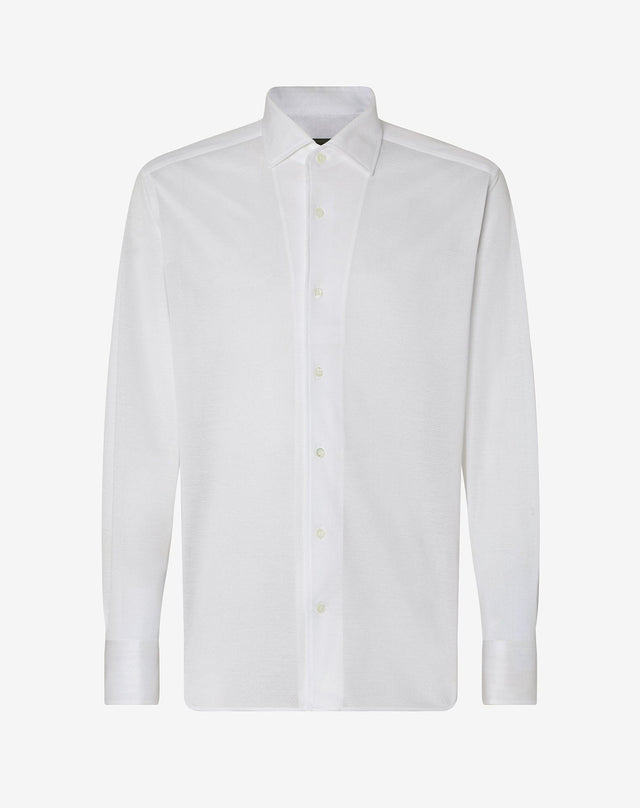 Shirt bianca in cotone oxford jersey