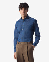 Shirt Indaco In Cotone