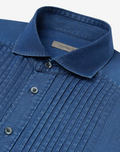 Shirt Indaco In Cotone
