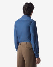 Shirt Indaco In Cotone