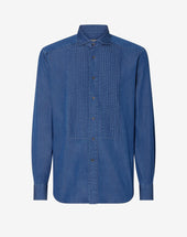 Shirt Indaco In Cotone
