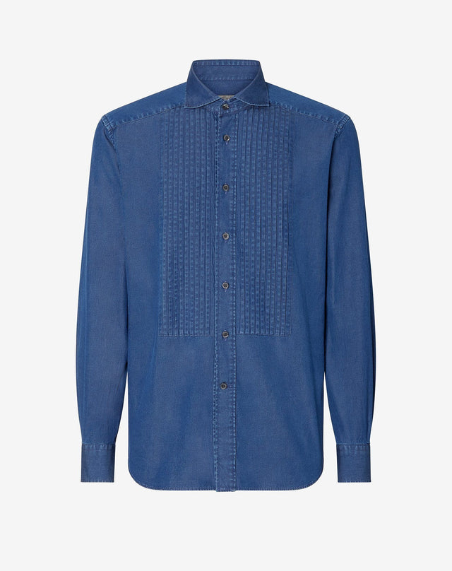 Shirt Indaco In Cotone