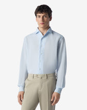 Shirt Azzurra In Lino Chambray