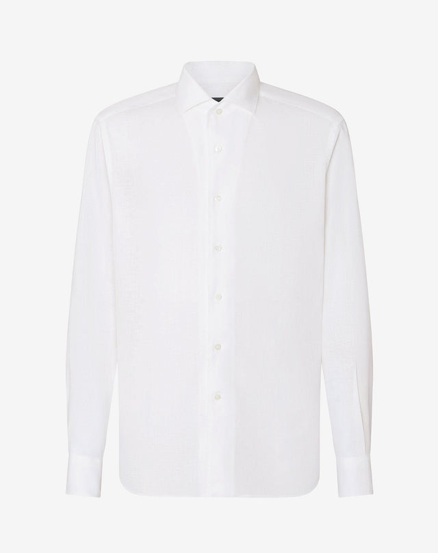 Shirt Bianca In Lino Chambray