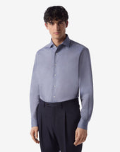 Shirt Denim In Cotone E Lino