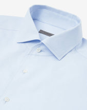 Shirt Azzurra Pin Point In Puro Cotone