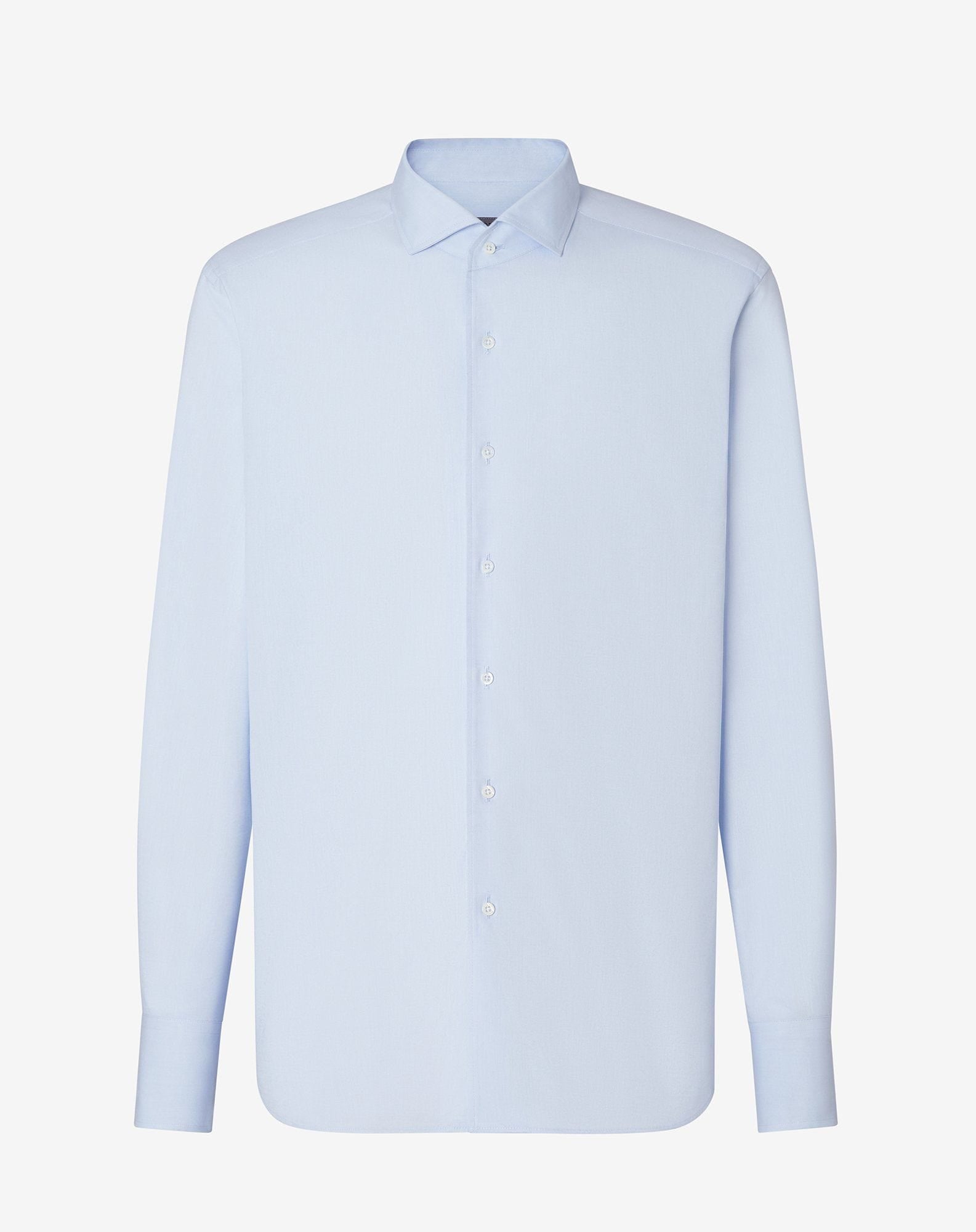Shirt azzurra pin point in puro cotone
