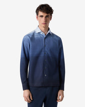 Shirt Azzurra Blu In Cotone Effetto Sfumato