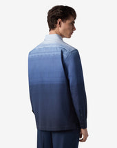 Shirt Azzurra Blu In Cotone Effetto Sfumato