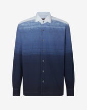 Shirt Azzurra Blu In Cotone Effetto Sfumato