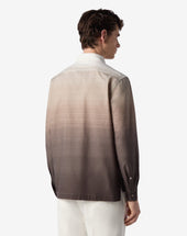 Shirt Bianca Marrone In Cotone Effetto Sfumato