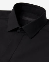 Shirt Nera In Popeline Di Cotone