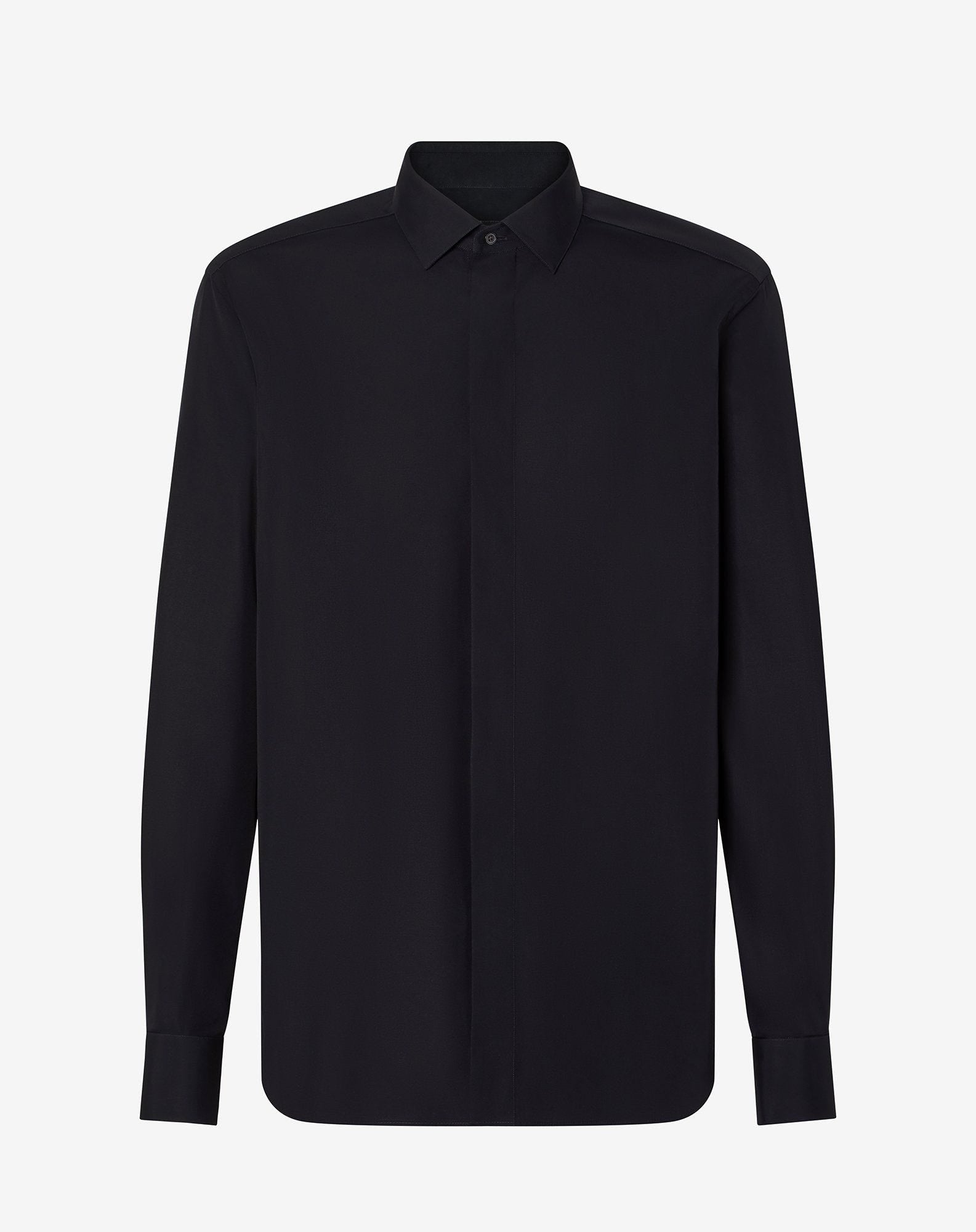 Shirt nera in popeline di cotone
