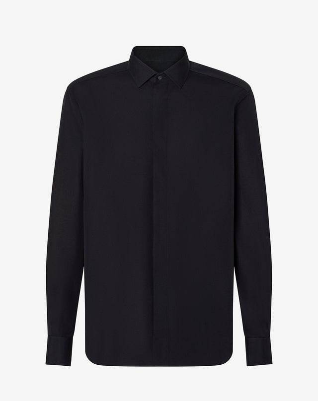 Shirt nera in popeline di cotone