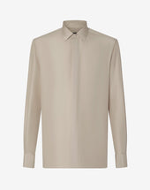 Shirt beige in pura seta