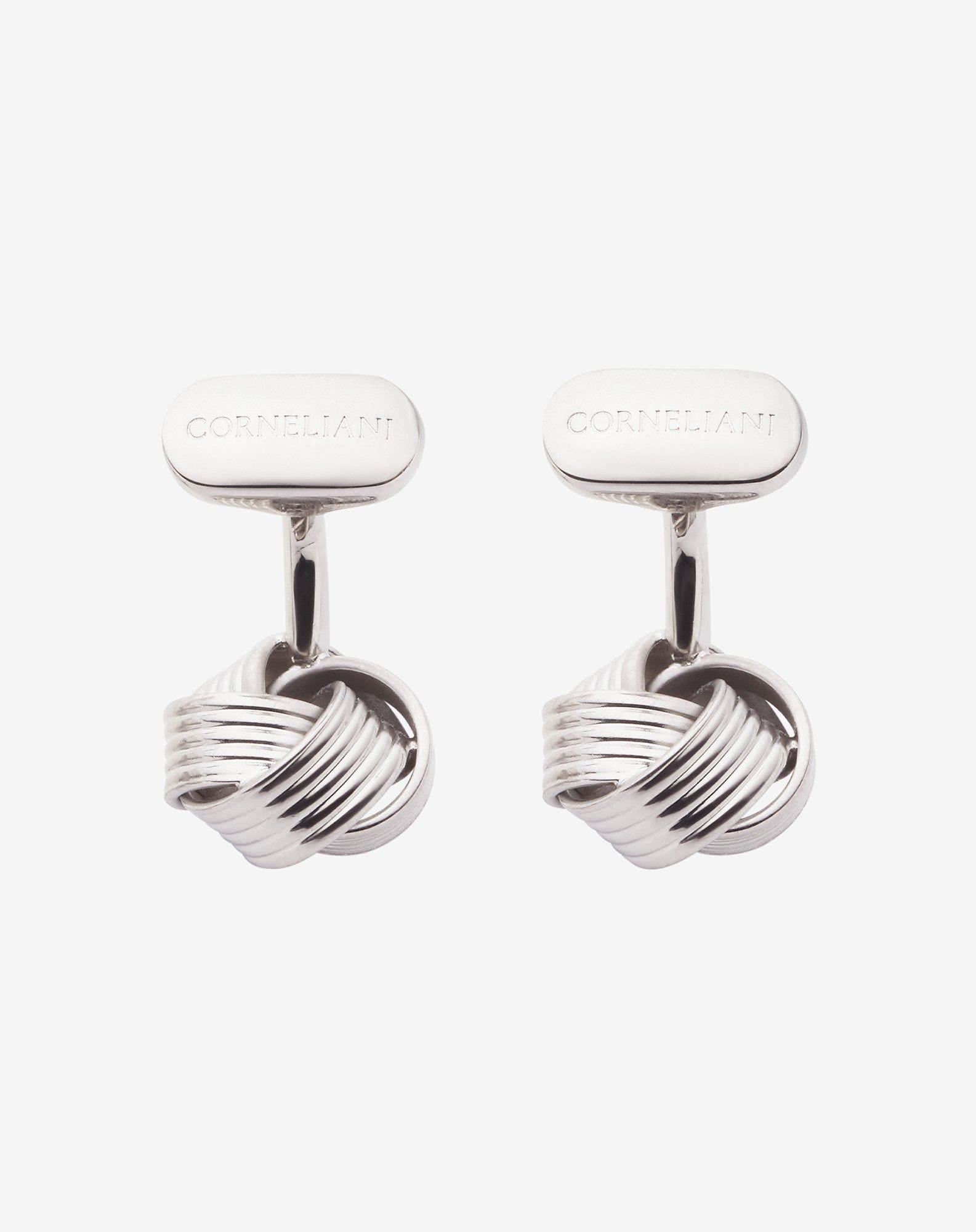 Gemelli in ottone silver con nodo